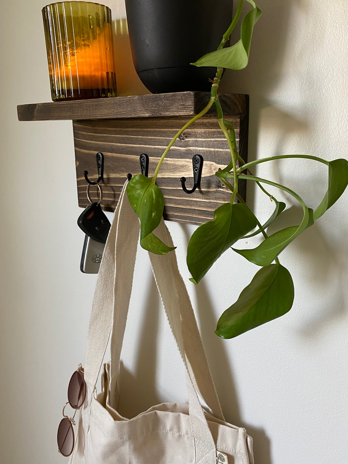 Handmade Wood Entryway Organizer - 10"