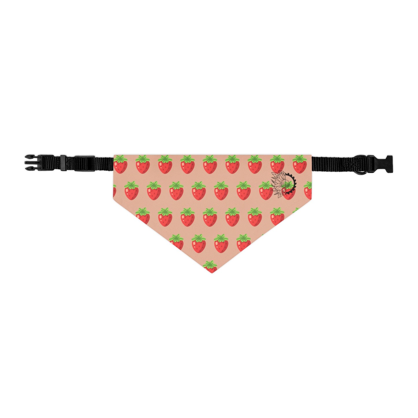 Pet Bandana - Strawberry fields with Logo