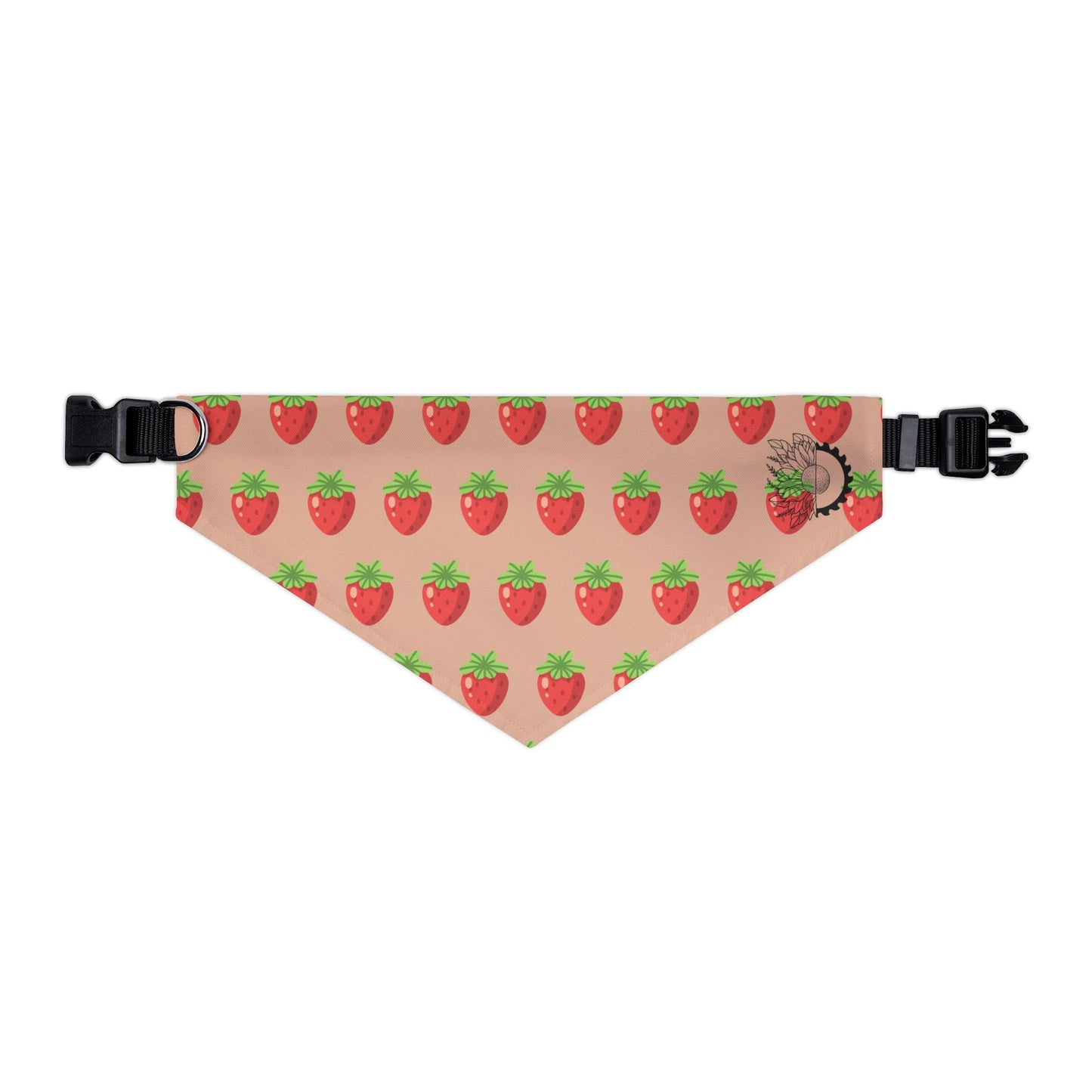 Pet Bandana - Strawberry fields with Logo