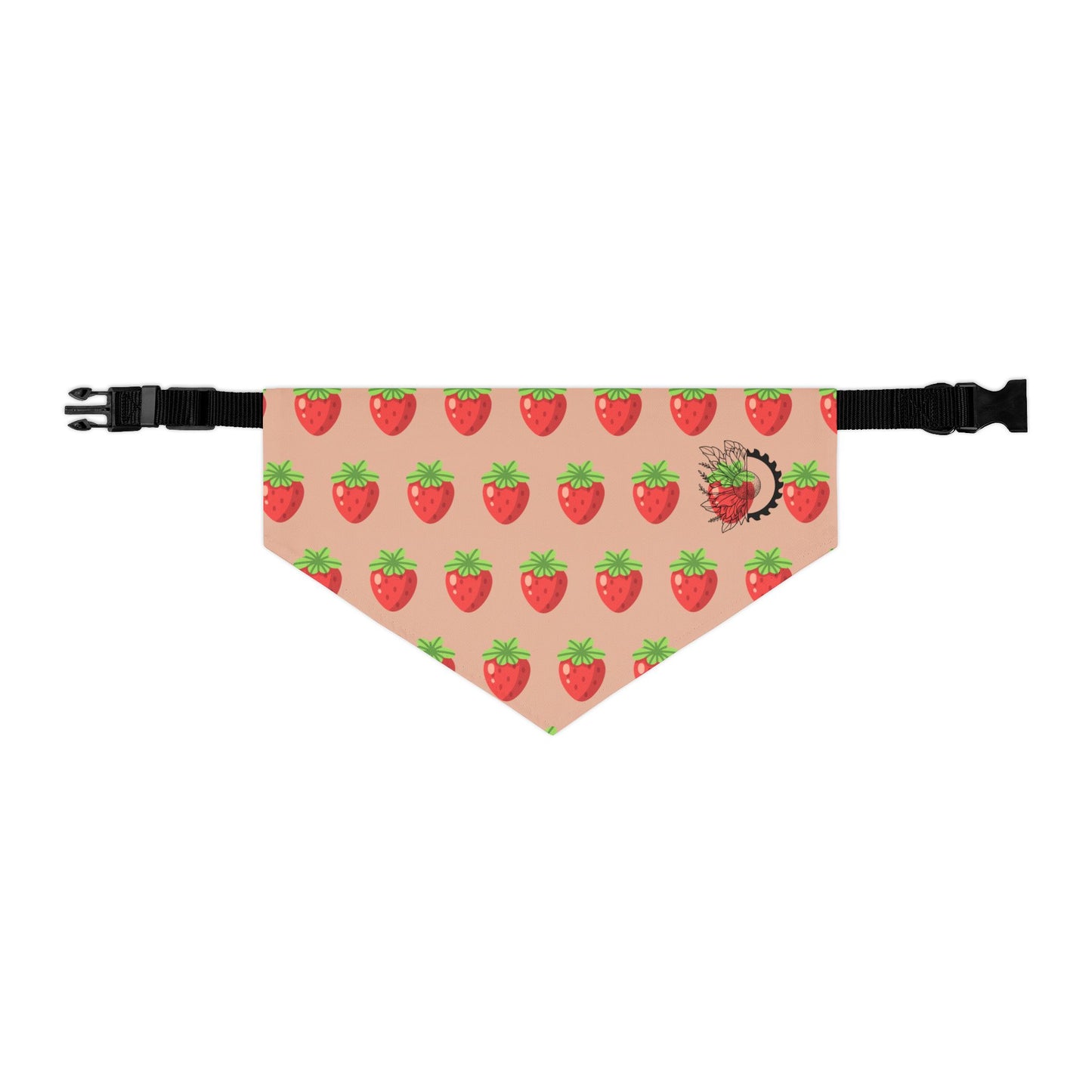 Pet Bandana - Strawberry fields with Logo