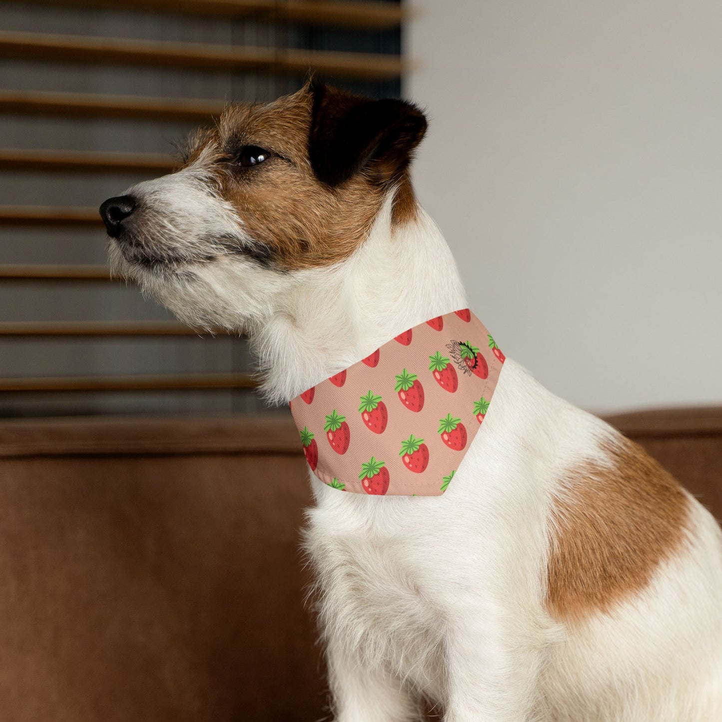 Pet Bandana - Strawberry fields with Logo