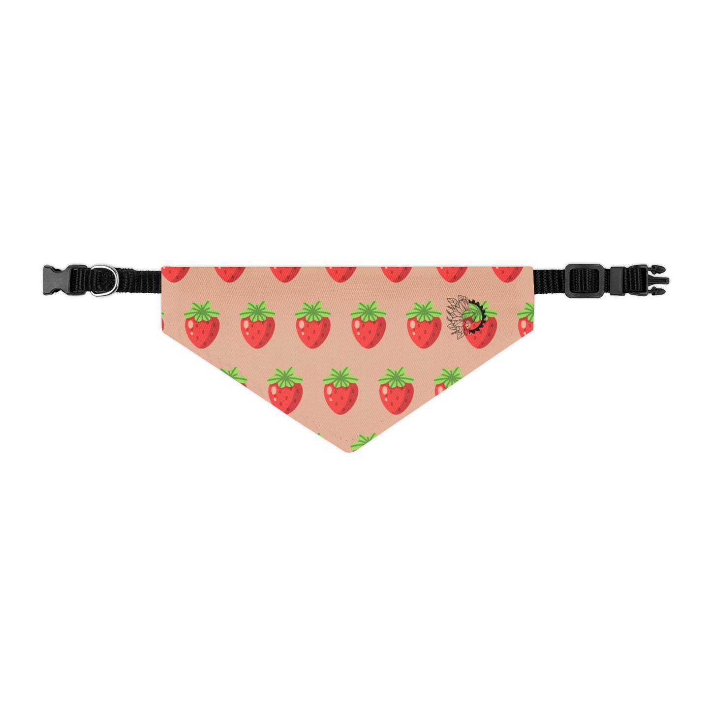Pet Bandana - Strawberry fields with Logo