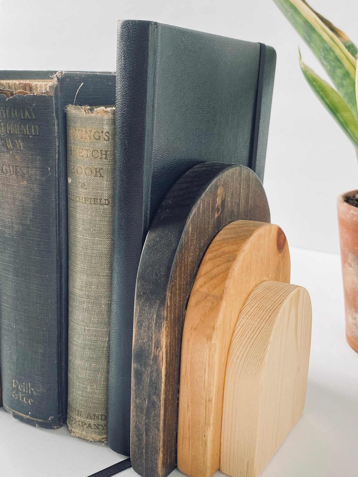 Wooden Tiered Bookends