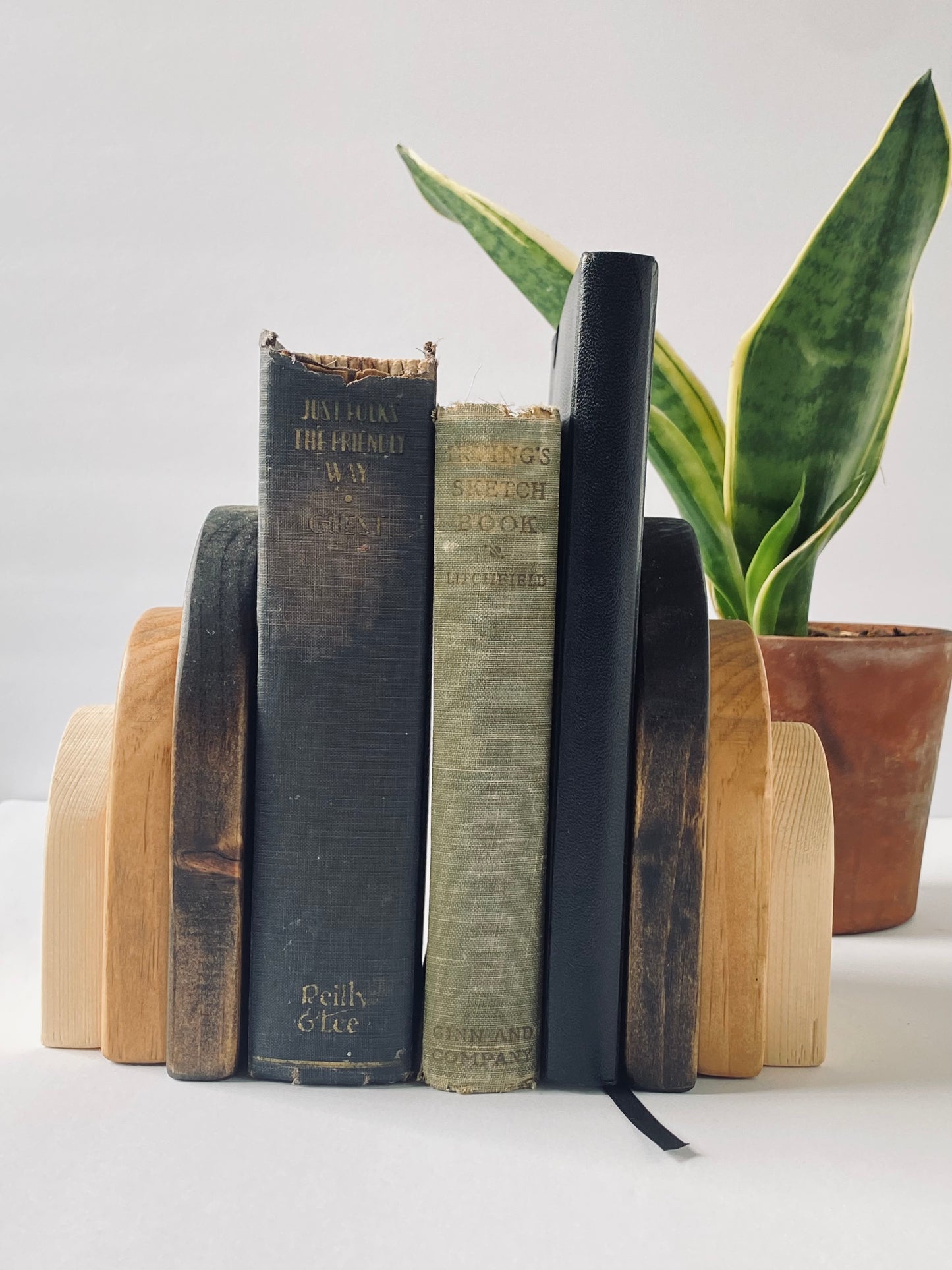 Wooden Tiered Bookends