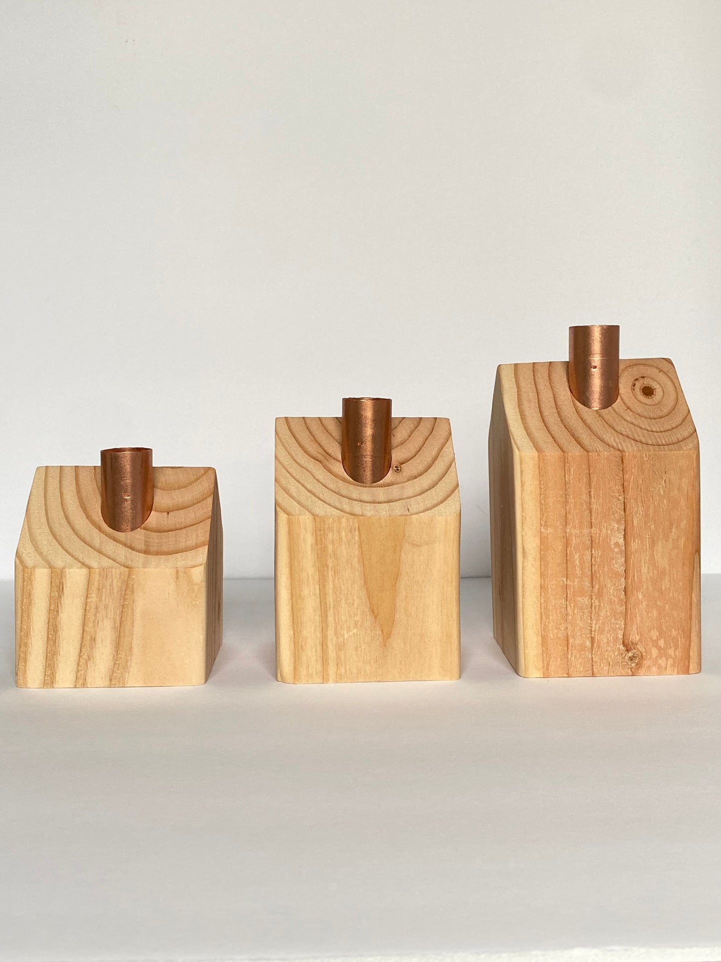 Wood House Candle Holders (Set of 3)