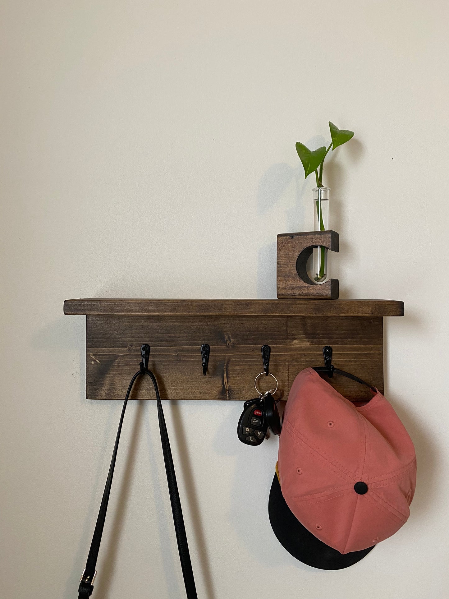 Handmade Wood Entryway Organizer